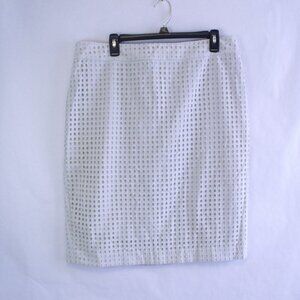 Ann Taylor Light Green Eyelet Pencil Skirt
